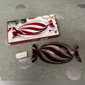 Godinger Crystal Peppermint Candy Dish